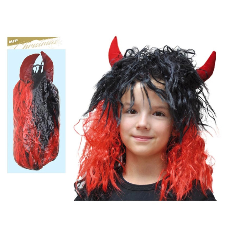MFP Paruka čert s rohy dlouhá ME071