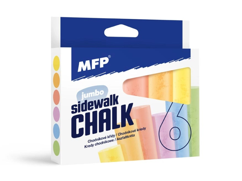 MFP Křídy M chodníkové kulaté 6ks mix barev krabička