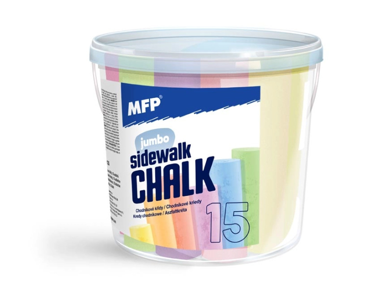 MFP Křídy chodníkové kulaté v kyblíku ? 15ks mix