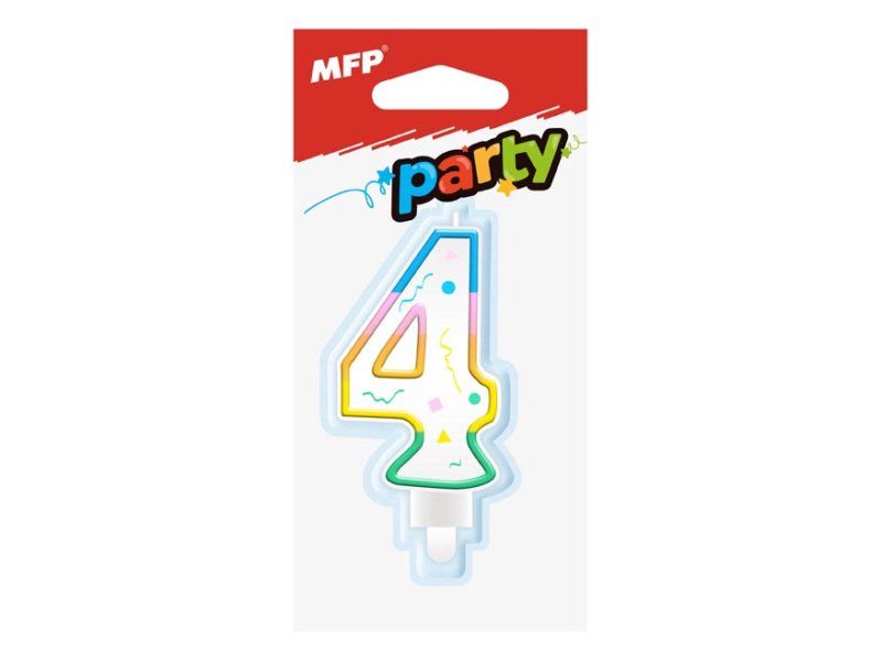 Dortová svíčka č. 4 duhová