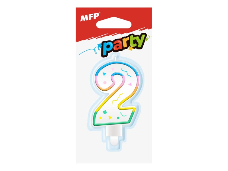 Dortová svíčka č. 2 duhová