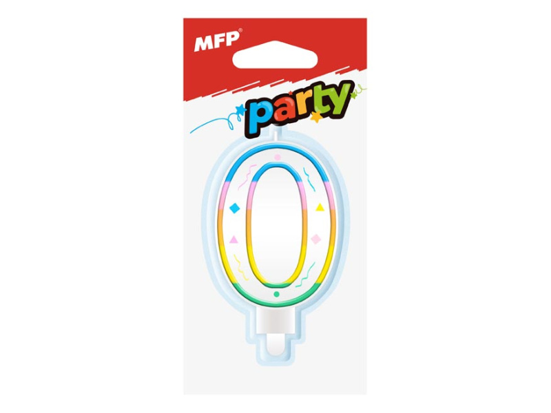 Dortová svíčka č. 0 duhová