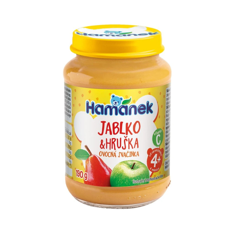 HAMÁNEK Kojenecká výživa hruška a jablko 4m+ 190 g