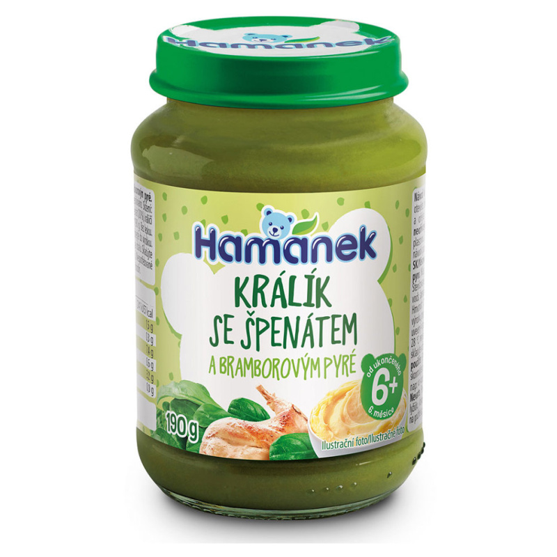Hamánek Příkrm králík se špenátem a bramborem