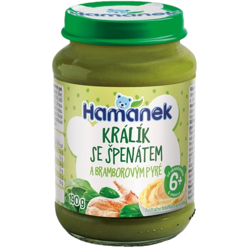 Hamánek Příkrm králík se špenátem a bramborem