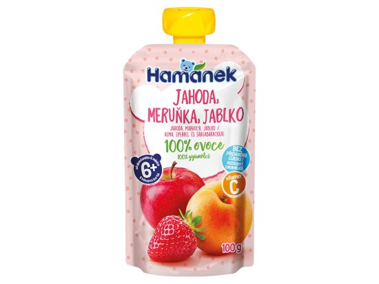 Hamánek Ovocná kapsička jahoda, meruňka a jablko