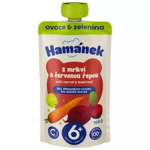 Hamánek Ovocná kapsička jablko, mrkev a červená řepa