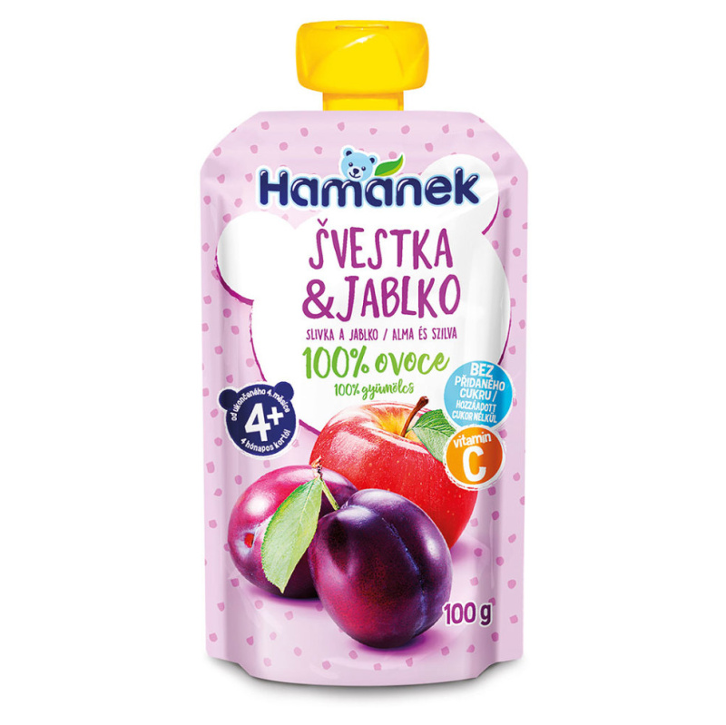 Hamánek Ovocná kapsička švestka a jablko