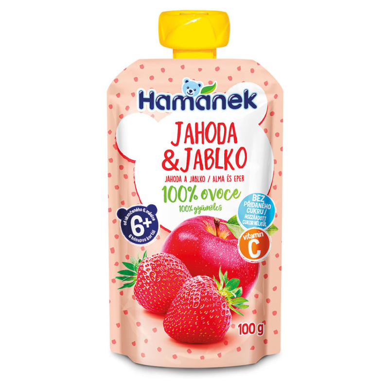 Hamánek Ovocná kapsička jahoda a jablko