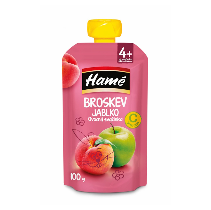 HAMÉ Ovocná svačinka broskev a jablko 100 g