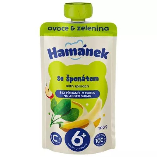 Hamánek Ovocná kapsička jablko, banán a špenát