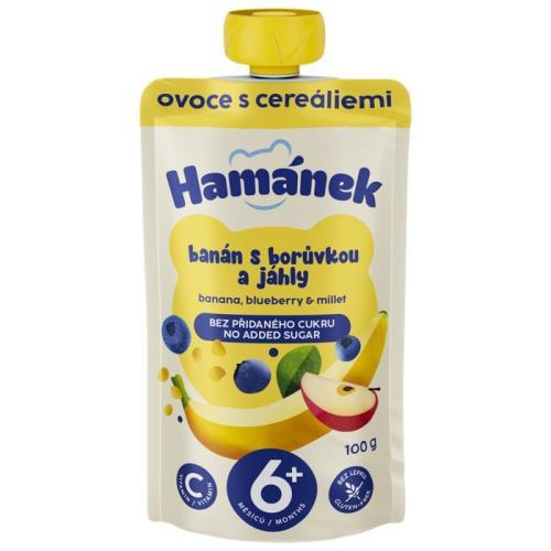 HAMÁNEK Jablko s banánem, borůvkou a jáhly 6m+ 100 g