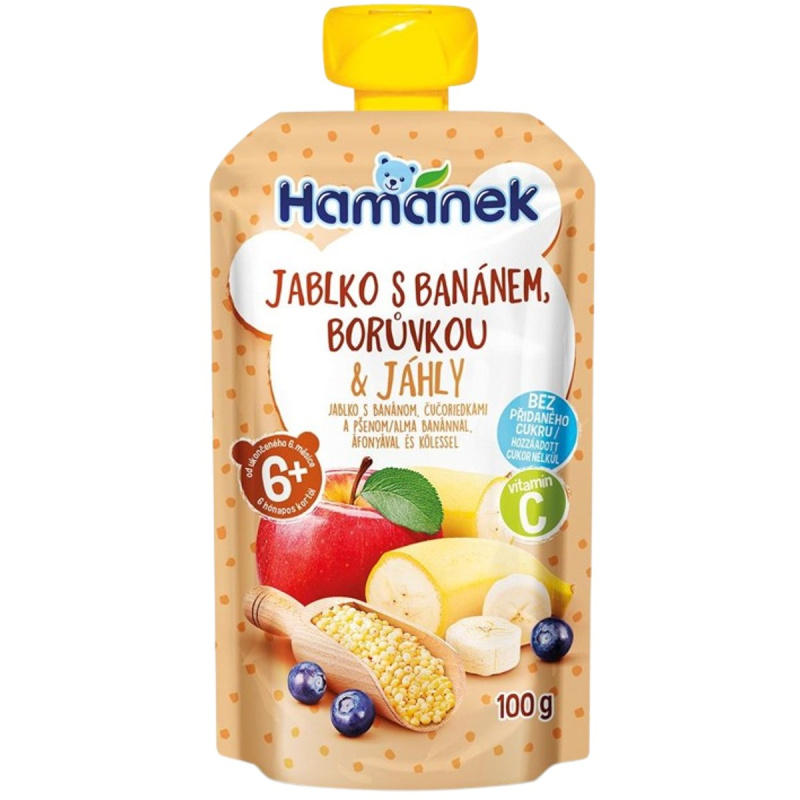 HAMÁNEK Jablko s banánem, borůvkou a jáhly 6m+ 100 g