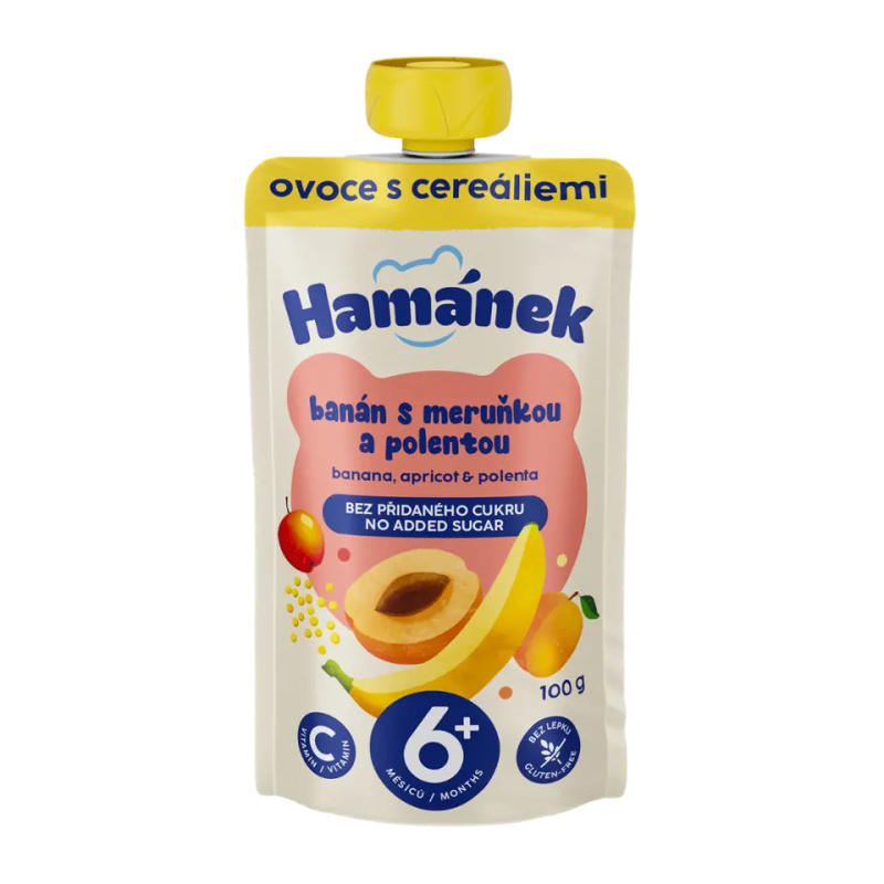HAMÁNEK Jablko s banánem, meruňkou a polentou 6m+ 100 g