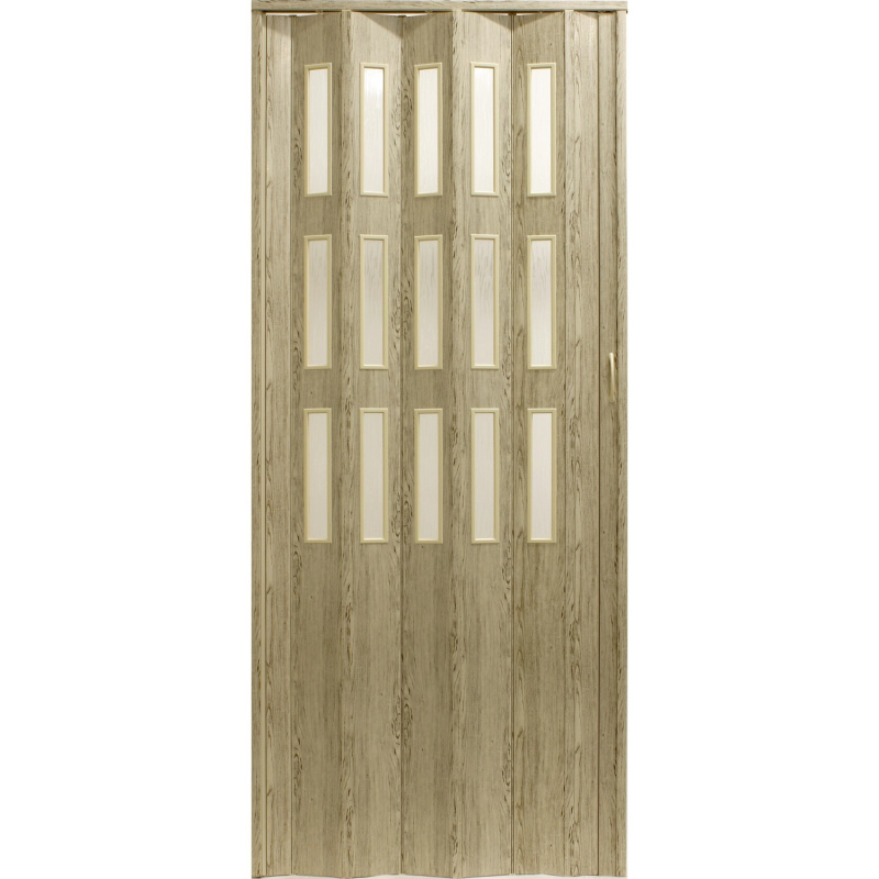 HOPA Plastové shrnovací dveře Matrix prosklené borovice rustikální 87 x 200 cm