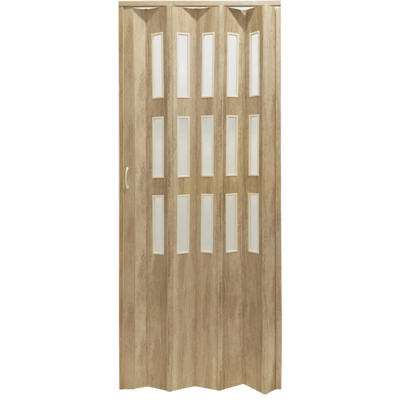 HOPA Plastové shrnovací dveře Matrix prosklené dub Sonoma 87 x 200 cm