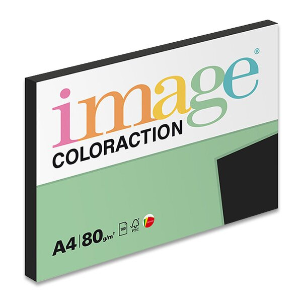 Barevný papír Image Coloraction, 80 g, 100 listů černý