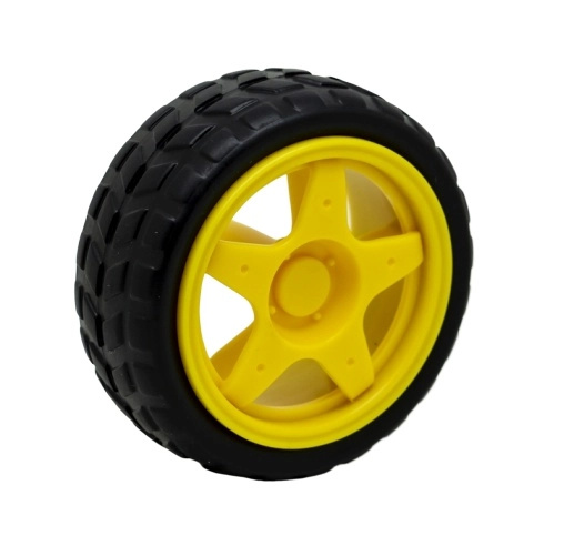 Plastové kolo s pneumatikou pro Arduino robota 65 mm