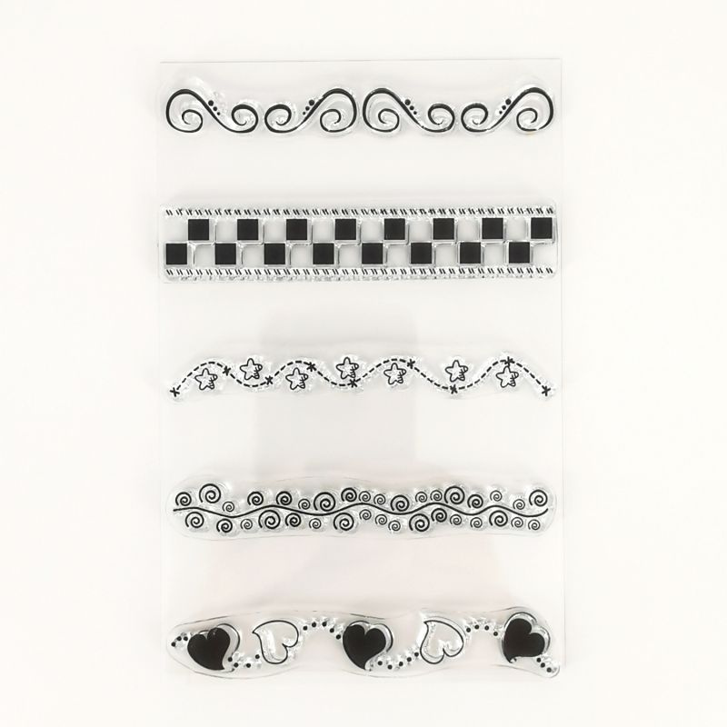 Ornamentové bordury - silikonová gelová razítka (5ks)