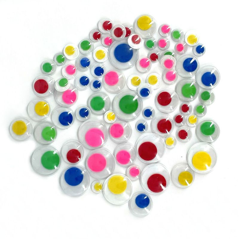 Dekorační pohyblivé oči kulaté barevné 8-20mm (75ks)