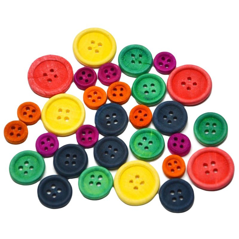 Knoflíky barevné - dřevěné dekorace (30ks)