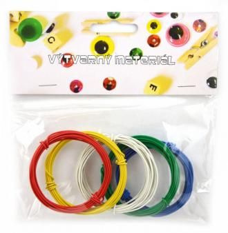Barevné pogumované drátky, 2,5 m × 0,1 mm.