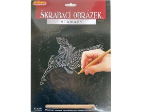 Škrabací obrázek stříbrný 20x25 cm Pegas 1