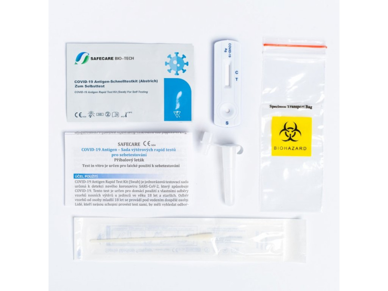 Safecare 1x  Antigenní rychlotest na COVID-19 z přední části nosu - 42 Kč/ks