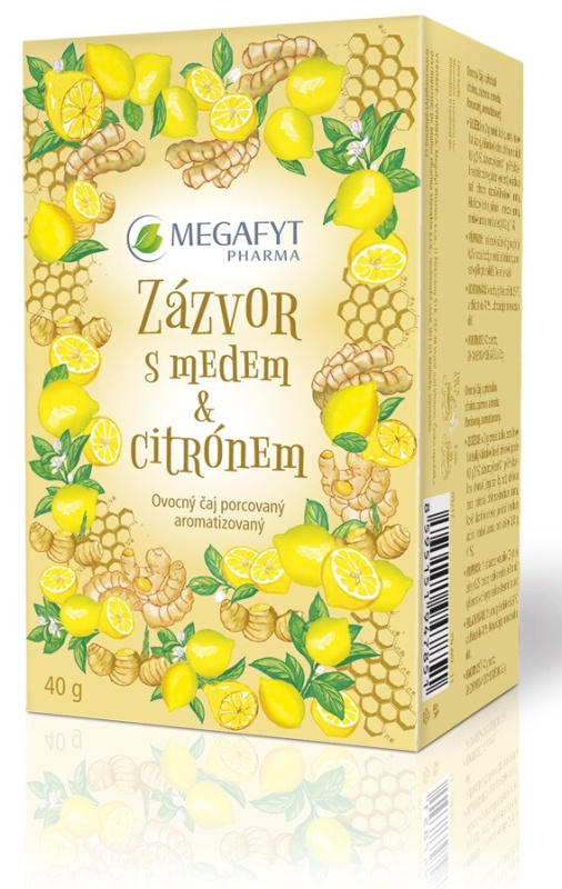 MEGAFYT Ovocný čaj s příchutí citrónu, zázvoru a medu 20 x 2 g