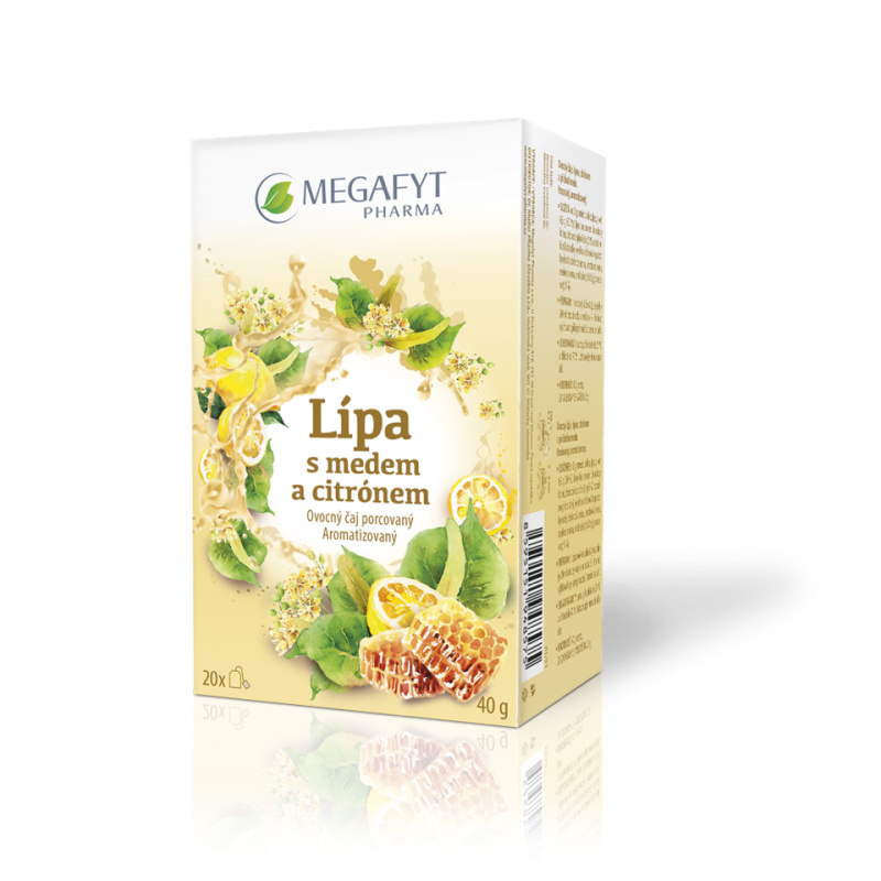 MEGAFYT Ovocný čaj s lípou, příchutí medu a citrónu 20 x 2 g