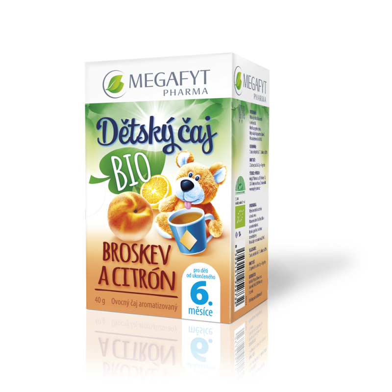 MEGAFYT Dětský čaj broskev a citrón BIO 20 x 2 g