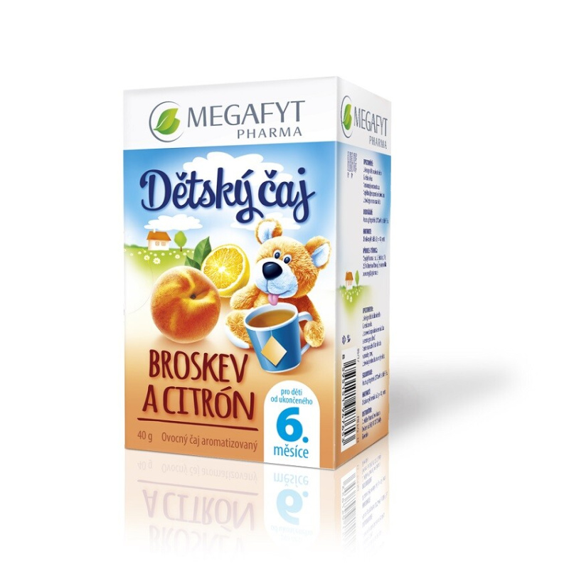 MEGAFYT Dětský čaj broskev a citrón BIO 20 x 2 g