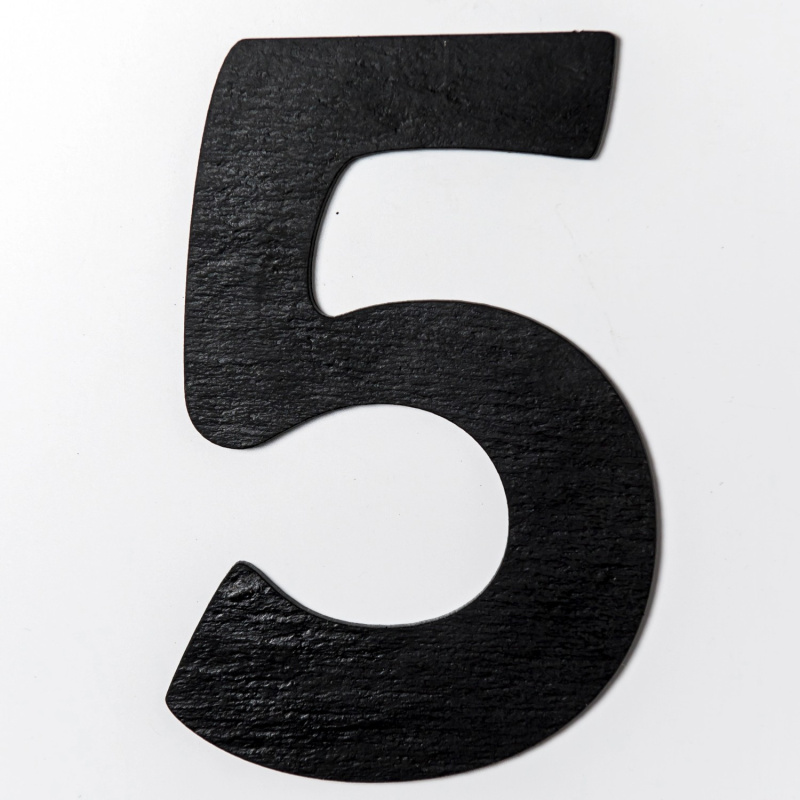 Číslice břidlicová 5, 12 cm x 8,5 cm
