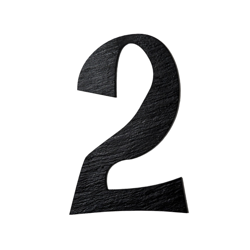 Číslice břidlicová 2, 12 cm x 8,5 cm