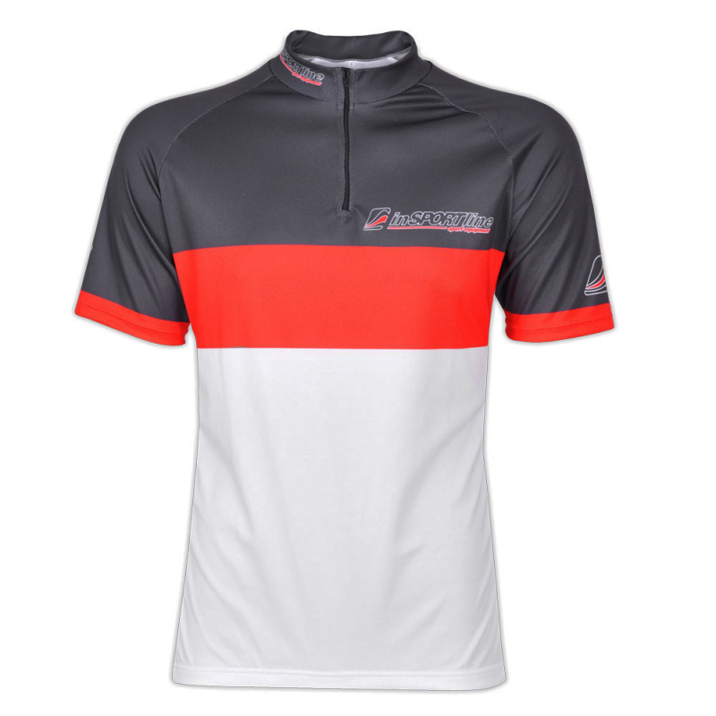 Cyklistický dres inSPORTline Pro Team černo-červeno-bílá L