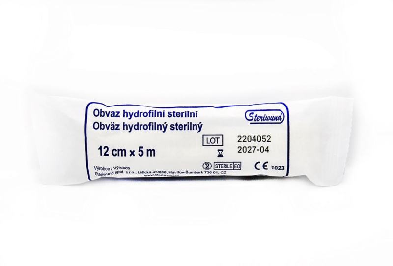 STERIWUND Obinadlo hydrofilní pletené sterilní 12 cm x 5 m 1 kus