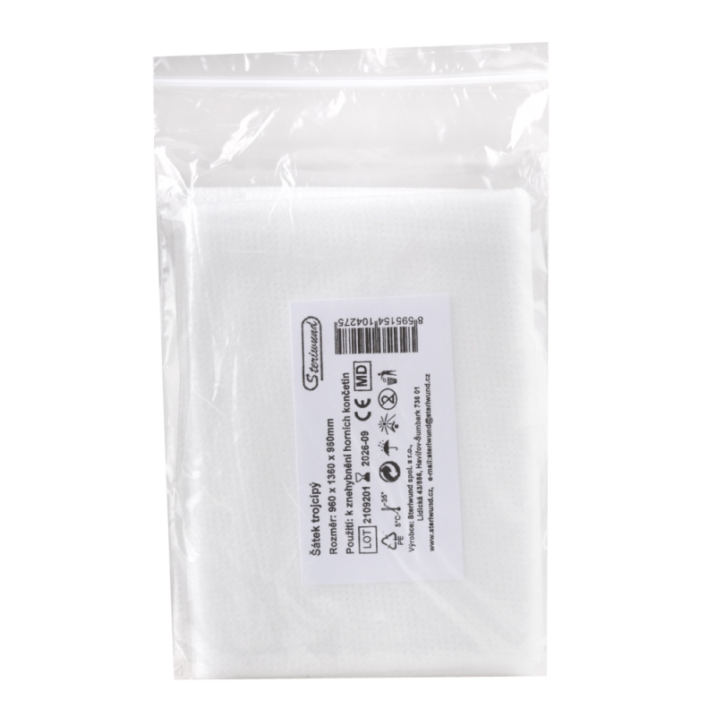 STERIWUND Šátek trojcípý netkaný 96 x 96 x 136cm