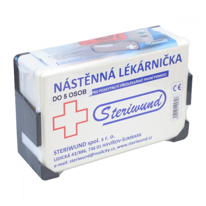 Lékárnička nástěnná plastová do 5 osob Steriwund