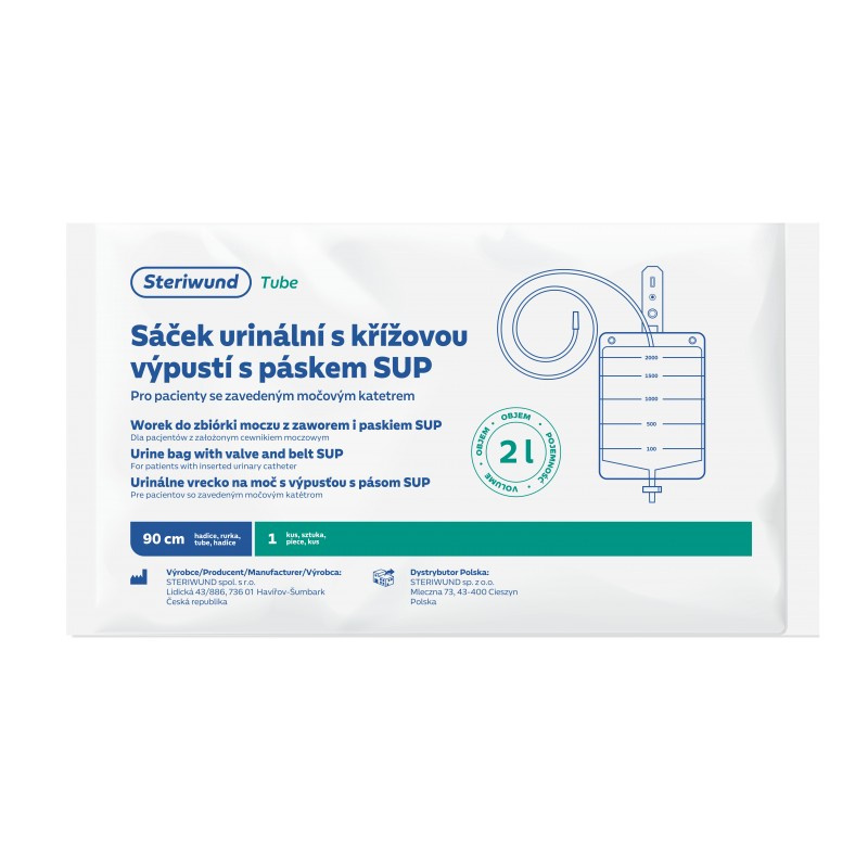 SÁČEK URINÁLNÍ S PÁSKEM SUP, 2000ML S KŘÍŽOVOU VÝPUSTÍ