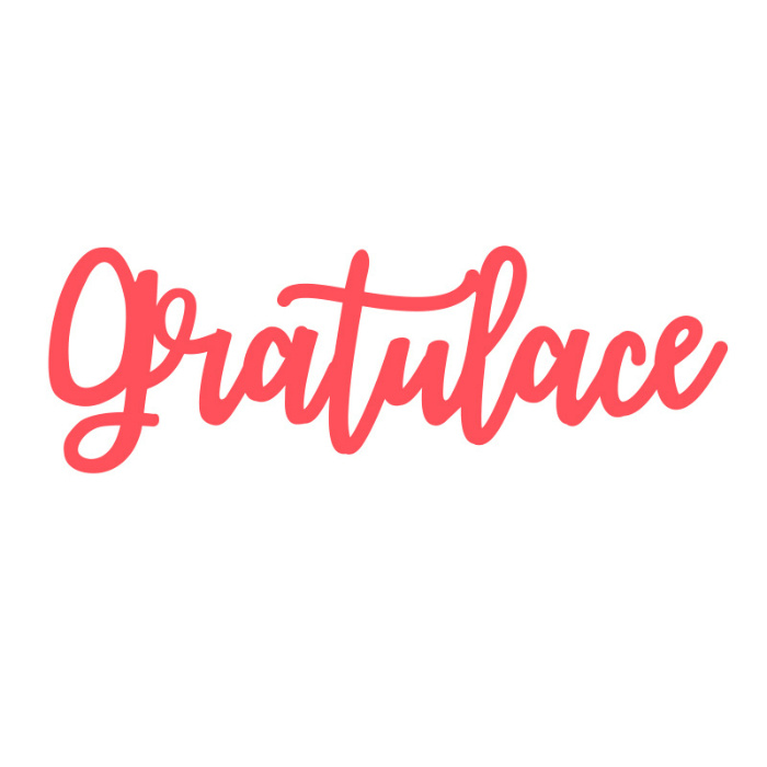 Gratulace č.2 - vyřezávací kovová šablona (1ks)