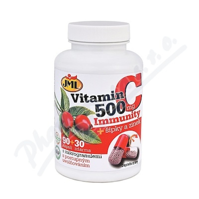 JML Vitamin C 500 mg + šípky a zinek 90+30 kapslí