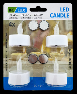 Svíčka čajová LED (4ks/bli)