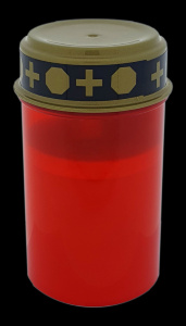 Hřbitovní svíce LED červená s časovačem