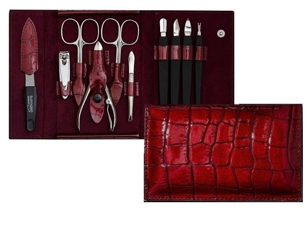 DuKaS Premium Line Solingen 252 manikúrní set + pouzdro Burgundy