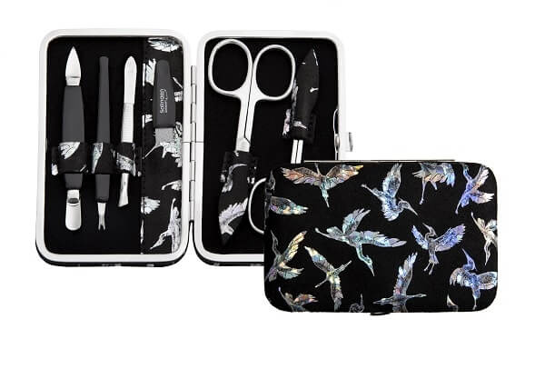 DuKaS Premium Line Solingen 126 manikúrní set + pouzdro Silver Birds