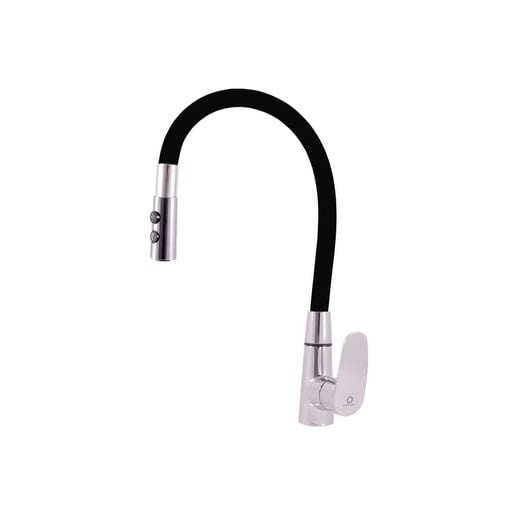 RAV SLEZÁK Amur dřezová baterie se silikonovým ramínkem černá/chrom am719.0/12c AM719.012C