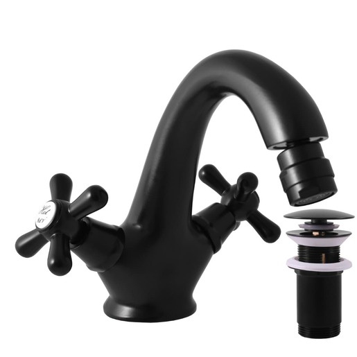 RAV SLEZÁK Morava bidetová baterie s výpustí černá matná MK143.5KCMAT