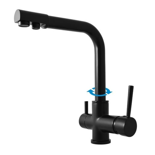 RAV SLEZÁK Seina dřezová baterie s otočným ramínkem černá matná SE918.5CMAT