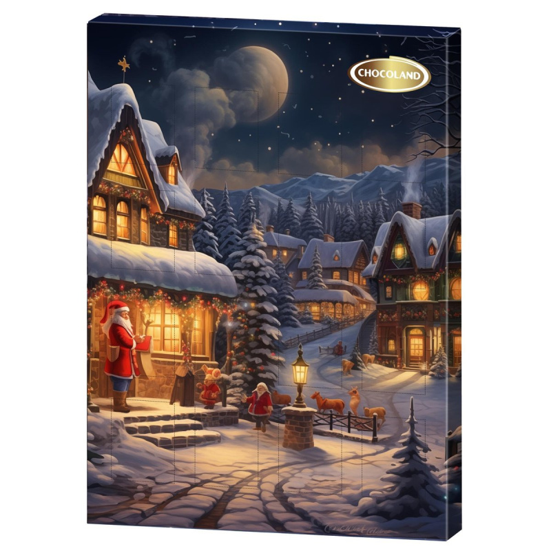 Chocoland Adventní kalendář Vánoční vesnička mléčná čokoláda