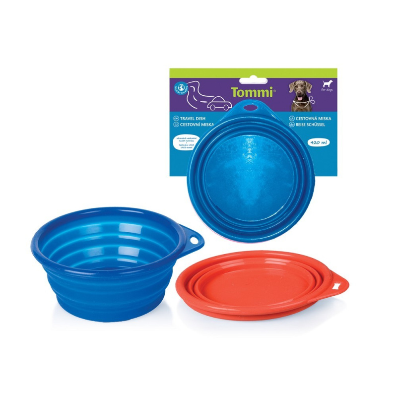 Travel dish cestovní miska pro psy i kočky na vodu i krmivo, 420ml - chovatelské potřeby pro psy